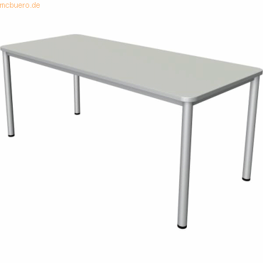 4044917444102 - Prime Schreibtisch lichtgrau rechteckig 4-Fuß-Gestell silber 1800 x 800 cm