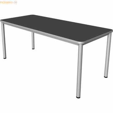 4044917444119 - Prime Schreibtisch anthrazit rechteckig 4-Fuß-Gestell silber 1800 x 800 cm