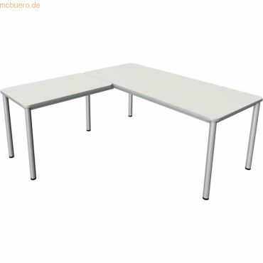 4044917444188 - Prime Schreibtisch weiß L-Form 6-Fuß-Gestell silber 1800 x 1800 cm