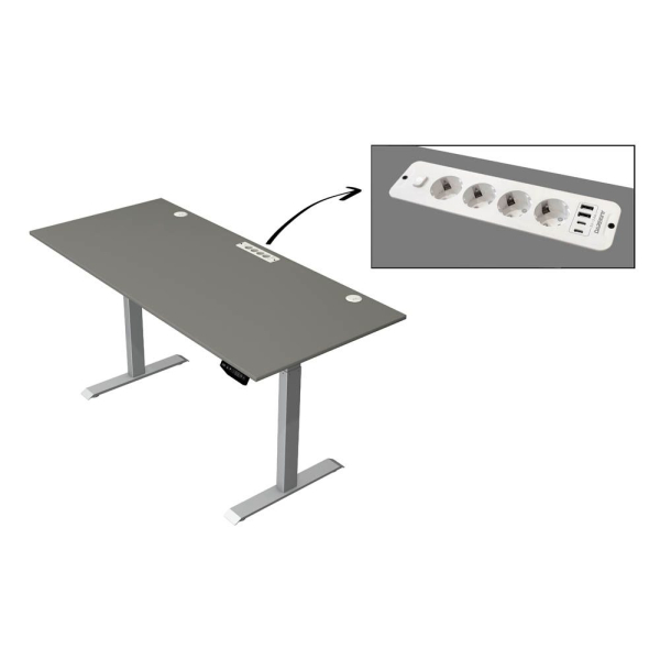 4044917451308 - Move 1 plus elektrisch höhenverstellbarer Schreibtisch grafit rechteckig T-Fuß-Gestell grau 1800 x 800 cm 4044917451308 Kerkm