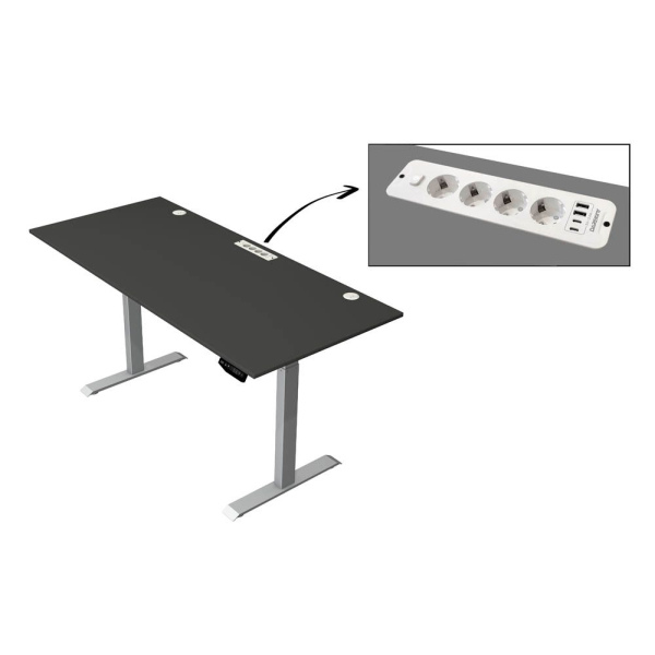 4044917451339 - Move 1 plus elektrisch höhenverstellbarer Schreibtisch anthrazit rechteckig T-Fuß-Gestell grau 1800 x 800 cm 4044917451339 Ke