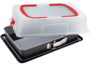 4044935081846 - Backform DR OETKER Kreativ Küchenformen Gr B H L 29 cm x 7 cm x 42 cm schwarz (schwarz transparent) Backformen-Sets Küchenformen mit Emailboden und Haube