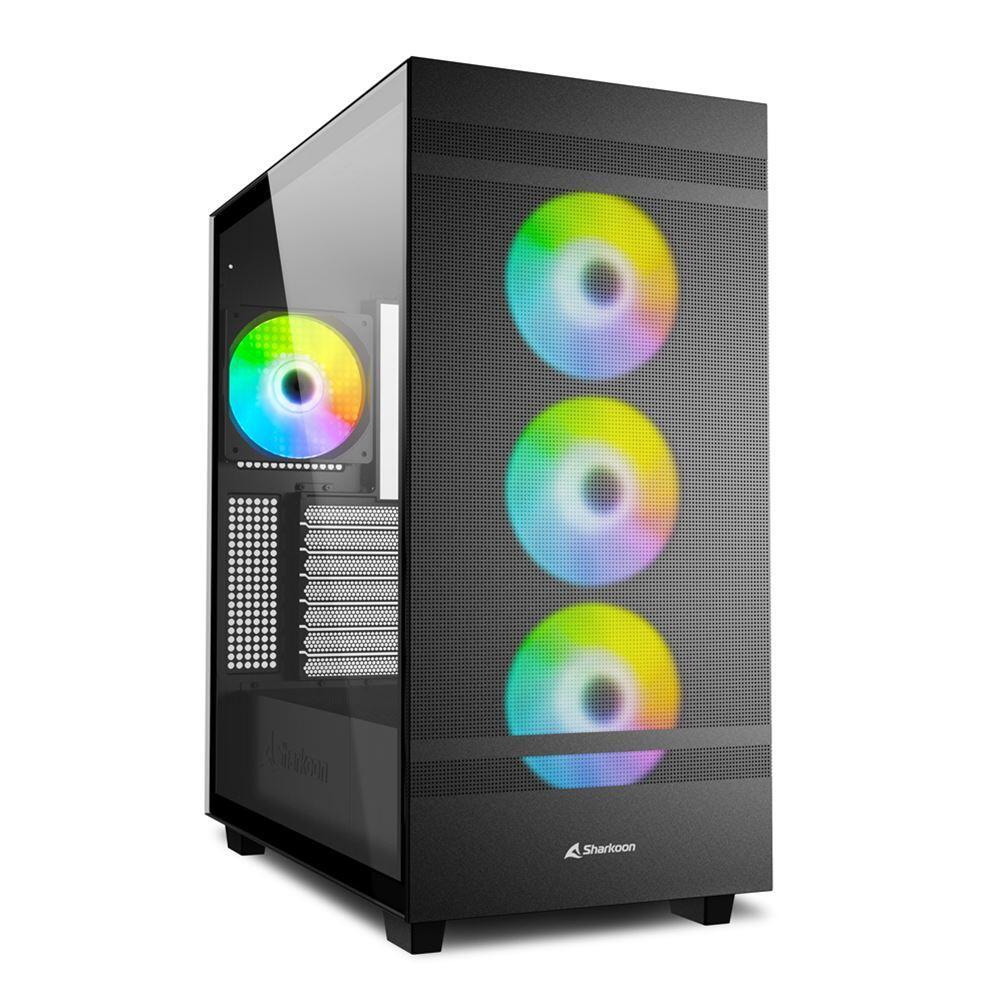 4044951038244 - SHARKOON PC-Gehäuse C50 RGB ATX Computergehäuse schwarz