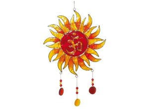 4045173300584 - Suncatcher Sonnen-Om Fiberglas rot-orange 18 x 30 cm