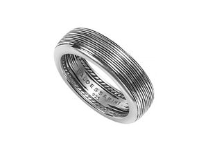 4045228643956 - Silberring Schmuck Geschenk Herrenring Silber 925 Fingerringe Gr 58 Silber 925 (Sterlingsilber) 6 mm silberfarben (silberfarben schwarz) Herren Fingerringe