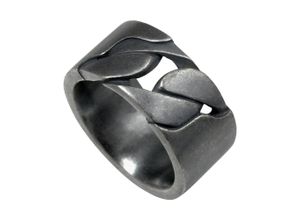 4045228728349 - Fingerring CAÏ 925 - Sterling Silber matt oxidiert schwarz Fingerringe Gr 058 (185) Silber 925 (Sterlingsilber) weiß Herren Fingerringe