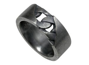 4045228728431 - Fingerring CAÏ 925 - Sterling Silber matt oxidiert schwarz Fingerringe Gr 062 (197) Silber 925 (Sterlingsilber) weiß Herren Fingerringe