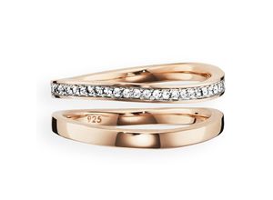4045228906907 - cai Ring 925 - Sterling Silber Topas weiß rotvergoldet 0112ct (Größe 060 (191))