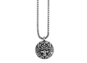 4045228918795 - Kette mit Anhänger CAÏ 925 - Sterling Silber oxidiert Münze Halsketten Gr 55cm Silber 925 (Sterlingsilber) Länge 55 cm Breite 230 mm silberfarben (silbergrau) Herren Ketten mit Anhänger