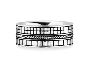 4045228927339 - Fingerring CAÏ 925 - Sterling Silber rhodiniert Struktur Fingerringe Gr 062 (197) Silber 925 (Sterlingsilber) silberfarben (silbergrau) Herren Fingerringe