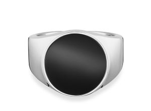 4045228927407 - Fingerring CAÏ 925 - Sterling Silber rhodiniert Onyx Fingerringe Gr 058 (185) 25 ct Silber 925 (Sterlingsilber) weiß (weiß schwarz) Herren Fingerringe