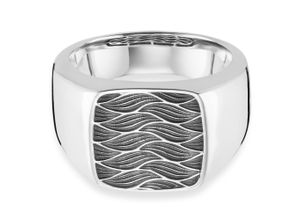 4045228954014 - Fingerring CAÏ 925 - Sterling Silber oxidiert Wellen Fingerringe Gr 058 (185) Silber 925 (Sterlingsilber) weiß Herren Fingerringe