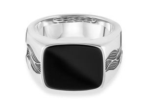 4045228954069 - Fingerring CAÏ 925 - Sterling Silber rhodiniert oxidiert Onyx Fingerringe Gr 058 (185) 30 ct Silber 925 (Sterlingsilber) weiß (weiß schwarz) Herren Fingerringe Handschmuck (Ringe)