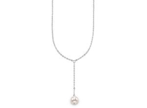 4045228995833 - Kette ohne Anhänger BRUNO BANANI Schmuck Geschenk Silber 925 Halsschmuck Halskette Ankerkette Perle Halsketten Gr Silber 925 (Sterlingsilber)-Perlen Länge 45 cm bunt (silberfarben weiß) Damen Ketten ohne Anhänger mit Süßwasserzuchtperle