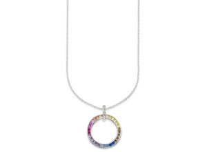 4045228997547 - Kette mit Anhänger BRUNO BANANI Schmuck Geschenk Silber 925 Halsschmuck Halskette Regenbogen Halsketten Gr Silber 925 (Sterlingsilber) Länge 48 cm Breite 14 mm silberfarben (silberfarben mehrfarbig) Damen mit Zirkonia (synth)