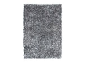 4045347233830 - Hochflor-Teppich KAYOOM Diamond 700 Teppiche Gr B L 200 cm x 290 cm 45 mm 1 St grau (grau weiß) Esszimmerteppiche weiche Microfaser Langflor Shaggy Melange Wohnzimmer