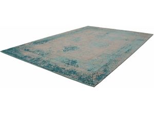 4045347267439 - Teppich KAYOOM Nostalgia 285 Teppiche Gr B L 160 cm x 230 cm 10 mm 1 St blau (türkis) Baumwollteppiche