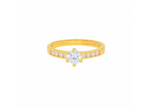 4045361686841 - Goldring ADELIA´S 333 Gold Ring mit Zirkonia Fingerringe Gr 50 Gelbgold 333 goldfarben (gold) Damen Fingerringe mit Zirkonia Goldschmuck für