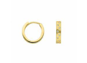 4045361727346 - Paar Ohrhänger ADELIA´S 585 Gold Ohrringe Creolen mit Zirkonia Ø 128 mm Gr Damen Gelbgold 585 goldfarben (gold) Damen Ohrhänger mit Zirkonia Goldschmuck für