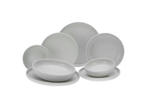 4045486108730 - Tafelservice CREATABLE Uno Geschirr-Sets Gr 8 tlg weiß (offwhite) seidenmatte Glasur