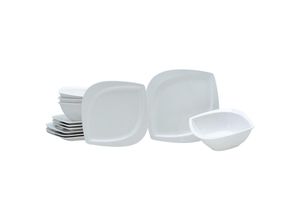 4045486114434 - Tafelservice CREATABLE Melbourne Geschirr-Sets Gr 12 tlg weiß Tafelservice blattförmiger Charakter mit extra großer Essfläche