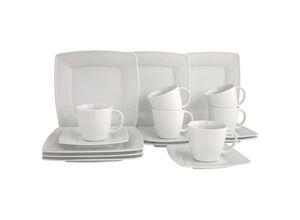 4045486122071 - Kaffeeservice CREATABLE Victoria Weiss Geschirr-Sets Gr 18 tlg weiß Geschirr-Sets für 6 Personen abgerundete quadratische Form