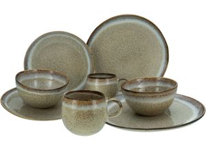 4045486144356 - Kombiservice CREATABLE Geschirr-Set Stone Town Geschirr-Sets Gr 8 tlg beige (sand) Geschirr-Sets für 1 und 2 Personen Service organische Form Handmade Charakter 8 Teile