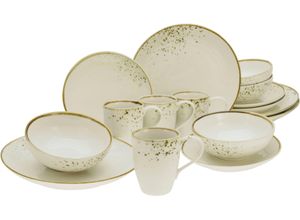 4045486146992 - Kombiservice CREATABLE Nature Collection Geschirr-Sets Gr 16 tlg beige Geschirr-Sets für 4 Personen Reaktivglasur jedes Stück ein Unikat