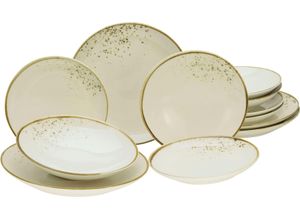 4045486147791 - Teller-Set CREATABLE Nature Collection Natural Living Geschirr-Sets Gr 12 tlg beige Teller-Set Reaktivglasur mit Sprenkeln jedes Stück ein Unikat