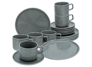 4045486167348 - Kaffeeservice CREATABLE Chef Collection Geschirr-Sets Gr 18 tlg grau Geschirr-Sets für 6 Personen Service nordisches Design 18 Teile