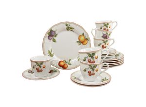 4045486170300 - Kaffeeservice CREATABLE Geschirr-Set Flora Orchard Geschirr-Sets Gr 18 tlg bunt (weiß bunt) Geschirr-Sets für 6 Personen Service 18 Teile