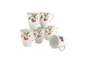 4045486170331 - CreaTable Kaffeebecher 6-tlg Flora weiss