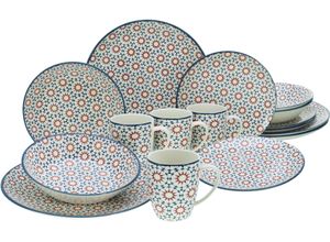 4045486178382 - Kombiservice CREATABLE Stella Geschirr-Sets Gr 16 tlg bunt (mehrfarbig) Geschirr-Sets für 4 Personen orientalisch mediterraner Stil