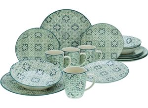 4045486178481 - Kombiservice CREATABLE Yara Geschirr-Sets Gr 16 tlg blau (petrol) Geschirr-Sets für 4 Personen orientalisch mediterraner Stil