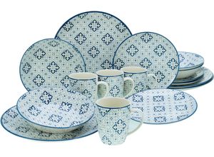 4045486178504 - Kombiservice CREATABLE Yara Geschirr-Sets Gr 16 tlg blau Geschirr-Sets für 4 Personen orientalisch mediterraner Stil