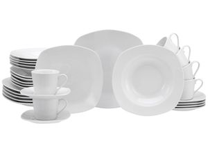 4045486195129 - Kombiservice CREATABLE Geschirr-Set Amelie Geschirr-Sets Gr 30 tlg weiß Geschirr-Sets für 6 Personen Service weiß quadratische Form 30 Teile