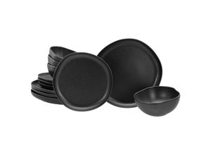 4045486212482 - CreaTable Tellerset 12-tlg Natura schwarz