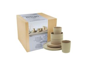 4045486215261 - Kombiservice CREATABLE Futuro Geschirr-Sets Gr 8 tlg beige (sand) Geschirr-Sets für 1 und 2 Personen Service je Speiseteller Dessertteller Schalen Kaffeebecher