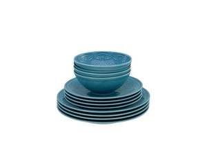 4045486216237 - Teller-Set CREATABLE Orient Mandala Geschirr-Sets Gr 12 tlg blau Teller-Set Speiseteller Dessertteller und Schalen im Set