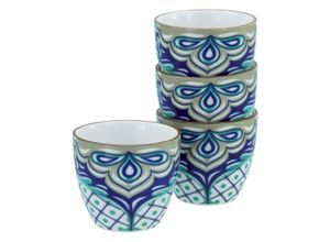 4045486218934 - Aladin Blau 4-teiliges Geschirrset Espresso Set aus Steinzeug