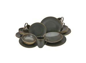 4045486224089 - Kombiservice CREATABLE Geschirr-Set Rusty Geschirr-Sets Gr 20 tlg braun (braun goldfarben) Geschirr-Sets für 4 Personen Service seidenmatte Glasur 20 Teile