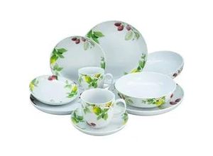 4045486225444 - Kombiservice CREATABLE Geschirr-Set Royal Orchard Geschirr-Sets Gr 10 tlg bunt (bunt weiß) Geschirr-Sets für 1 und 2 Personen Service mit hübschen Obstdekor 10 Teile