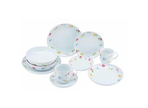 4045486229008 - Kombiservice CREATABLE Geschirr-Set Summertime Geschirr-Sets Gr 10 tlg bunt (weiß bunt) Geschirr-Sets für 1 und 2 Personen Service Streublümchen-Dekor 10 Teile