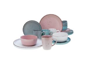 4045486229084 - Kombiservice CREATABLE Geschirr-Set Modern Fashion Geschirr-Sets Gr 16 tlg bunt Geschirr-Sets für 4 Personen Service unregelmäßige Sprenkel 16 Teile