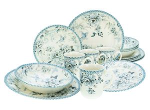 4045486229091 - Kombiservice CREATABLE Geschirr-Set Vintage Garden Geschirr-Sets Gr 16 tlg beige Geschirr-Sets für 4 Personen Service romantisches Blumenmotiv 16 Teile