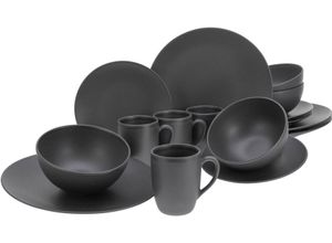 4045486231452 - Kombiservice CREATABLE Geschirr-Set Soft Touch Black Geschirr-Sets Gr 16 tlg schwarz Geschirr-Sets für 4 Personen Service schwarz seidenmatte Glasur 16 Teile