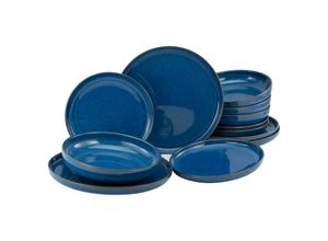 4045486231872 - Tafelservice CREATABLE Geschirr-Set Atlantico Geschirr-Sets Gr 12 tlg bunt (kobalt blau) Tafelservice Service mit Kobalt-Blau-Reaktivglasur 12 Teile für 4 Personen