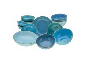 4045486234132 - Schale CREATABLE NATURE COLLECTION Aqua Schüsseln blau (aquablau) CreaTable Salatschale Müslischale Servierschale im Set für 4 Personen