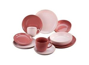 4045486235818 - Kombiservice CREATABLE Geschirr-Set GIARDINO - ONE Geschirr-Sets Gr 10 tlg rot (terra rot rosé) Geschirr-Sets für 1 und 2 Personen Service warme Farbtöne 10 Teile