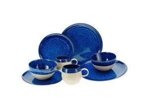 4045486236365 - Kombiservice CREATABLE Geschirr-Set Deep Blue Sea Geschirr-Sets Gr 8 tlg blau Geschirr-Sets für 1 und 2 Personen Service jedes Stück ist ein Unikat 8 Teile